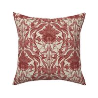 Block Print-Inspired Ruby Red Floral