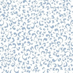 Scattered Swirls - Sky Blue and White