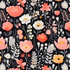 Pink, Yellow & Gray Floral - small