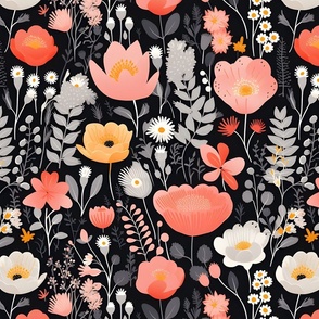 Pink, Yellow & Gray Floral - large