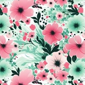 Pink & Green Floral - small