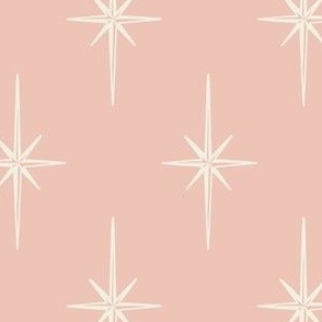 Vintage North Star Pattern in Rose Quartz Pink and Ivory