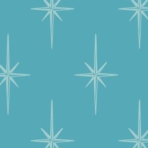 Vintage North Star Pattern in Aquamarine Blue