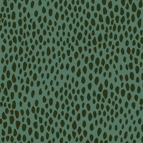 Tropical Blender Pebble Dots in Dark Green on Soft Teal