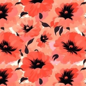 Pink, Coral & Black Floral - small