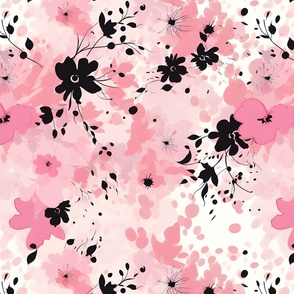 Pink & Black Floral - large