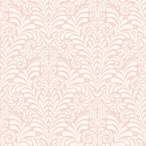 Damask Morris Fern XL 12 wallpaper scale blush pink ivory by Pippa Shaw