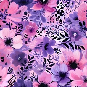 Pink & Purple Floral - medium
