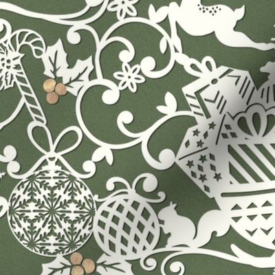 CHRISTMAS PAPERCUT GREEN