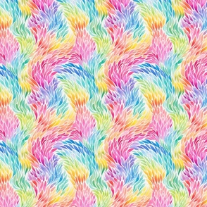 Watercolor Bright Pastel Rainbow Waves