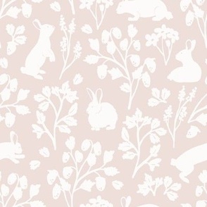 Bunny Rabbits in Muted Blush Pink  / Neutral (Medium)
