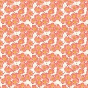 Mini 4"rpt- Here Comes the Sun with Coral Pink, and Yellow on a Cream Background. Additional sizes and colors available. 