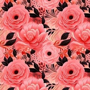 Pink & Black Floral - small