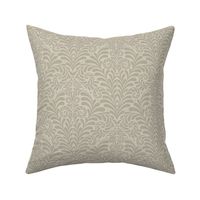 Damask Morris Fern large 8 wallpaper scale in sage grey by Pippa Shaw