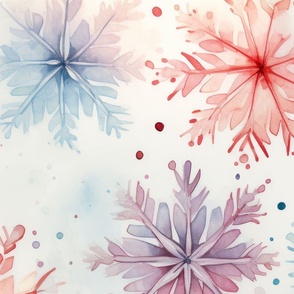 Pastel watercolour snowflakes