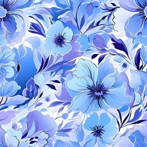 Blue & Purple Floral - large