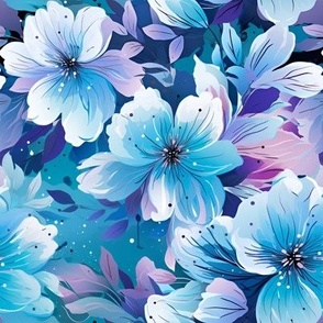 Blue & White Floral - large