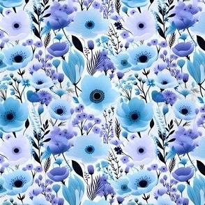 Blue & Purple Floral - small