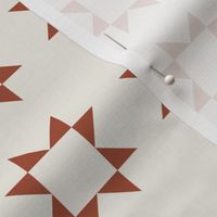Small Star Quilt Block | Burnt Clay on Cream Cheater Quilt