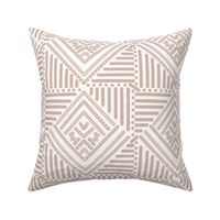 soft warm brown  geometric pattern on white - small scale