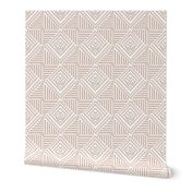 soft warm brown  geometric pattern on white - small scale