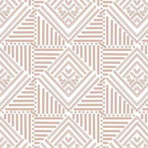soft warm brown  geometric pattern on white - small scale