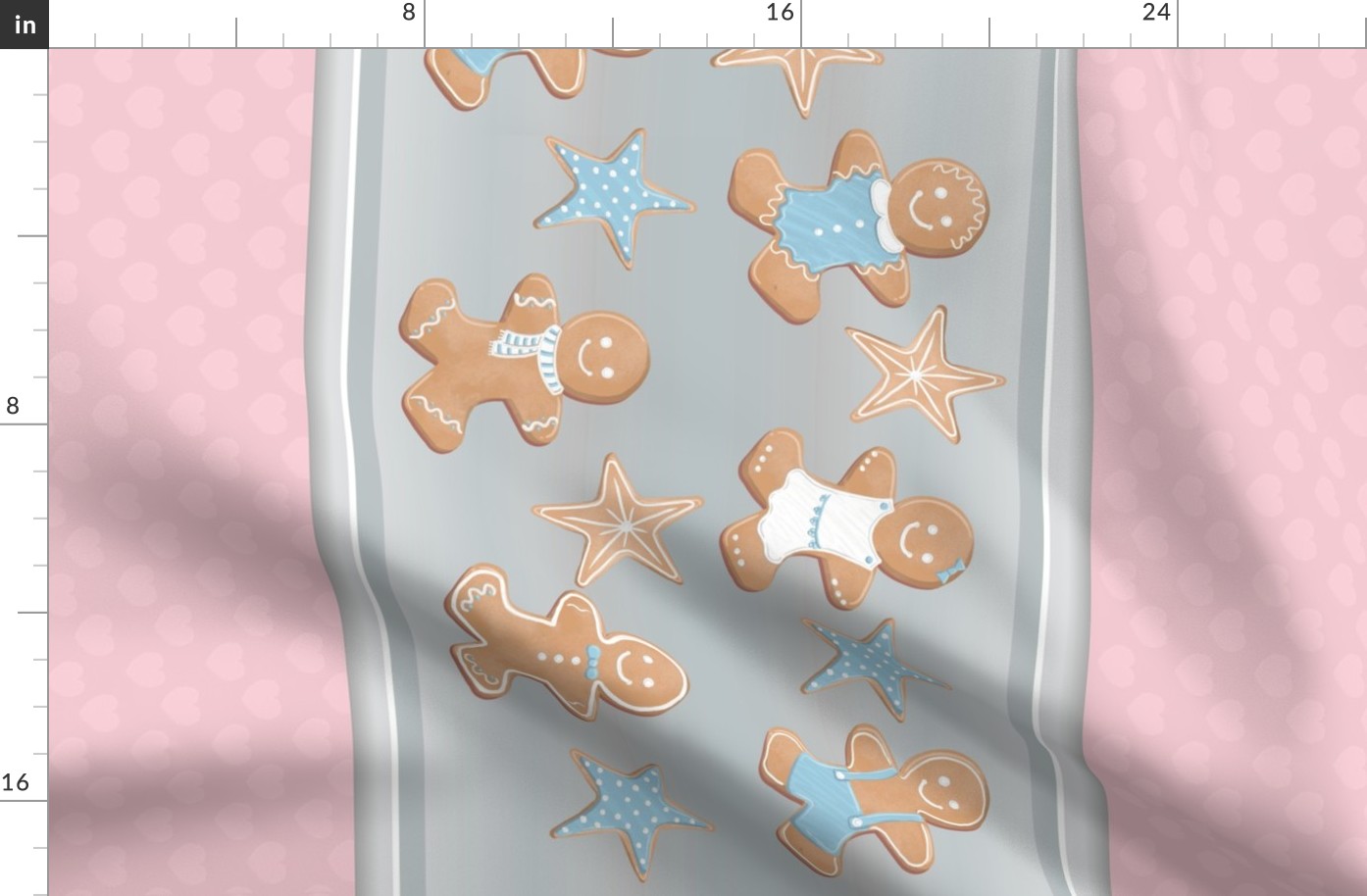 Cute Gingerbread Border Print - 56” Fabrics