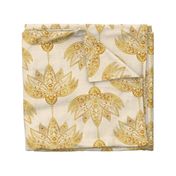 Gold Lotus Mandala Flower Vintage Luxe Glam Floral