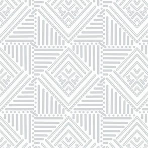 soft silver grey  geometric pattern on white - small scale