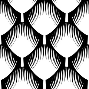 White and Black Palm Leaves 