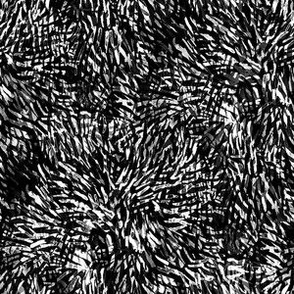 Abstract Watercolor  Splash - Small Scale - Black and White Paint Fireworks Brush Strokes