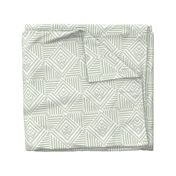 soft moss green  geometric pattern on white - small scale