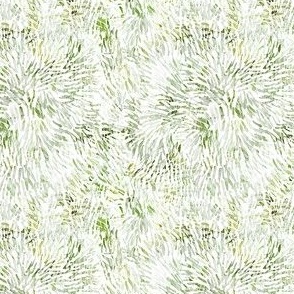 Abstract Watercolor  Splash - Ditsy Scale - Moss Green Sage Green Leaves Paint Fireworks Brush Strokes