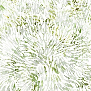 Abstract Watercolor  Splash - Large Scale - Moss Green Sage Green Leaves Paint Fireworks Brush Strokes
