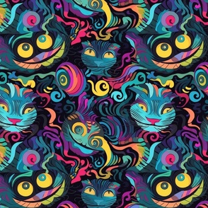 cheshire cat in psychedelic grooviness