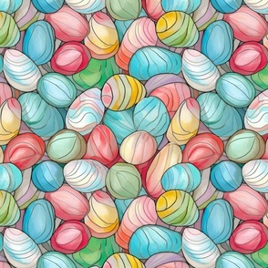 pastel celebration of easter eggs
