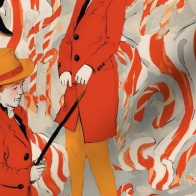 stroll with the gentleman of the candy cane inspired by toulouse lautrec