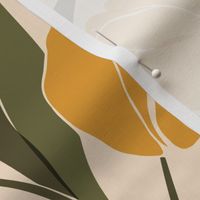 large // abstract tulip field // sunset palette on cream