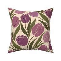 large // abstract tulip field // purple on cream