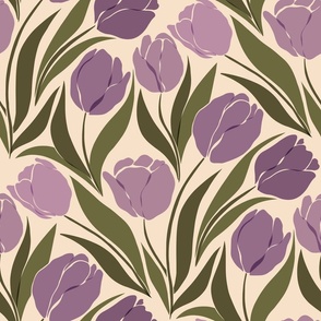 large // abstract tulip field // violet on cream