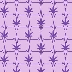 Marijuana Leaf Heartbeat Purple