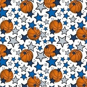 Small Scale Team Spirit Basketball with Stars in Dallas Mavericks Blue Navy and Silver Grey
