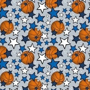Small Scale Team Spirit Basketball with Stars in Dallas Mavericks Blue Navy and Silver Grey 