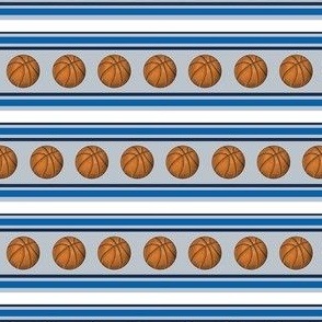 Small Scale Team Spirit Basketball Sporty Stripes in Dallas Mavericks Navy Blue and Silver Grey