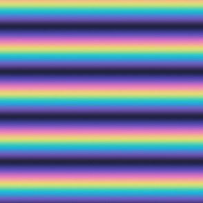  Bright 80s Dark Electric Rainbow Ombré Stripes - Ditsy Scale - Horizontal  Ombre Bold Bright Gradient