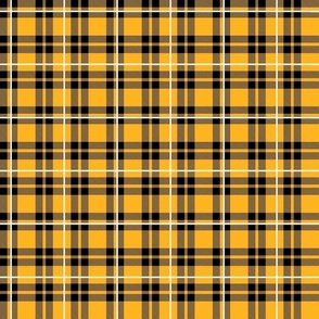 Smaller Scale Team Spirit NHL Hockey Plaid in Boston Bruins Yellow Gold and Black