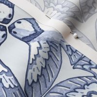 Skyward - serene blue birds - painted version - LARGE