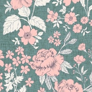 Stella Flora Vintage Blush Pink & Sage LARGE