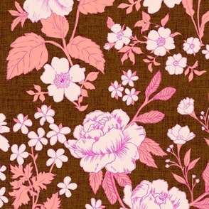 Stella Flora Vintage Brown Sienna Pink LARGE