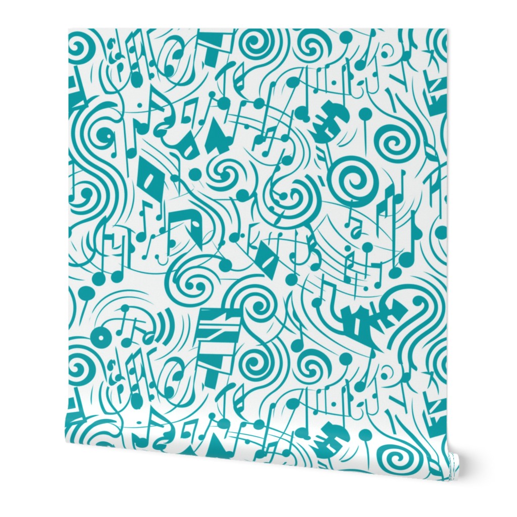 Abstract Music Pattern in Blue
